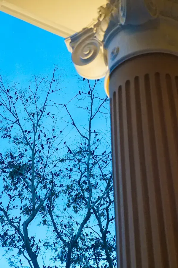 Porch column restoration in a Connecticut home